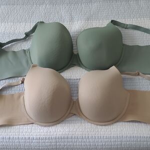 Cacique Dual Comfort Bra Set - Sage and Beige